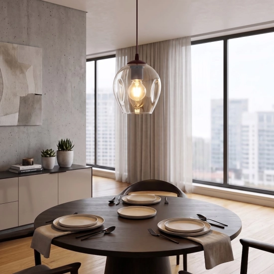 Lampa wisząca ISTAR 1 BURGUND TRANSPARENT 1784/1 EMIBIG - zdjęcie dodatkowe 2
