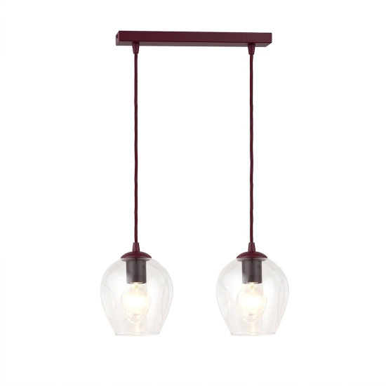 Lampa wisząca ISTAR 2 BURGUND TRANSPARENT 1784/2 EMIBIG - zdjęcie produktu