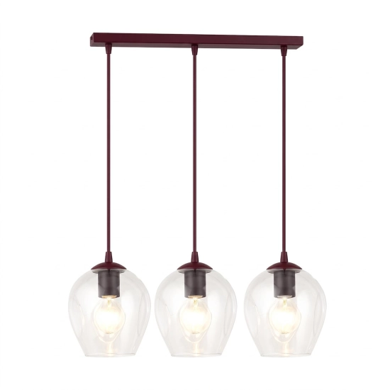 Lampa wisząca ISTAR 3 BURGUND TRANSPARENT 1784/3 EMIBIG - zdjęcie produktu
