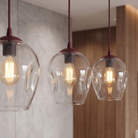 Lampa wisząca ISTAR 3 BURGUND TRANSPARENT 1784/3 EMIBIG - zdjęcie dodatkowe 2