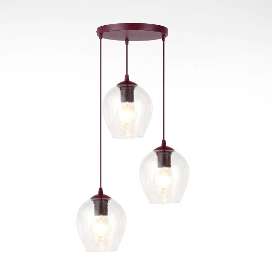 Lampa wisząca ISTAR 3PREM BURGUND TRANSPARENT 1784/3PREM EMIBIG - zdjęcie produktu