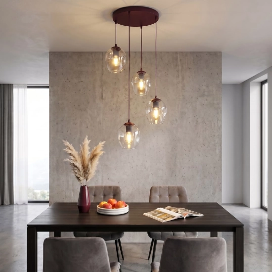 Lampa wisząca ISTAR 4PREM BURGUND TRANSPARENT 1784/4PREM EMIBIG - zdjęcie dodatkowe 1