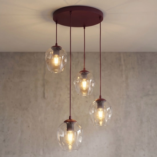 Lampa wisząca ISTAR 4PREM BURGUND TRANSPARENT 1784/4PREM EMIBIG - zdjęcie dodatkowe 2