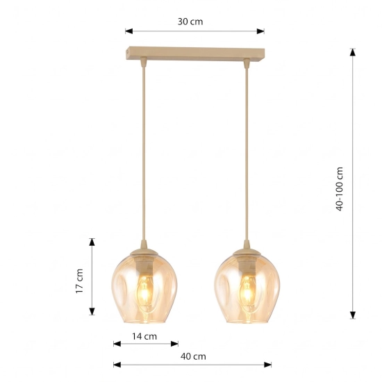 Lampa wisząca ISTAR 2 MOKKA AMBER 1785/2 EMIBIG - zdjęcie dodatkowe 3