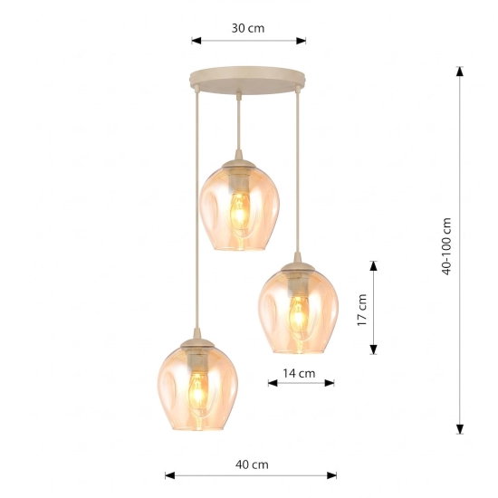 Lampa wisząca ISTAR 3PREM MOKKA AMBER 1785/3PREM EMIBIG - zdjęcie dodatkowe 2