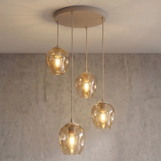Lampa wisząca ISTAR 4PREM MOKKA AMBER 1785/4PREM EMIBIG - zdjęcie dodatkowe 2