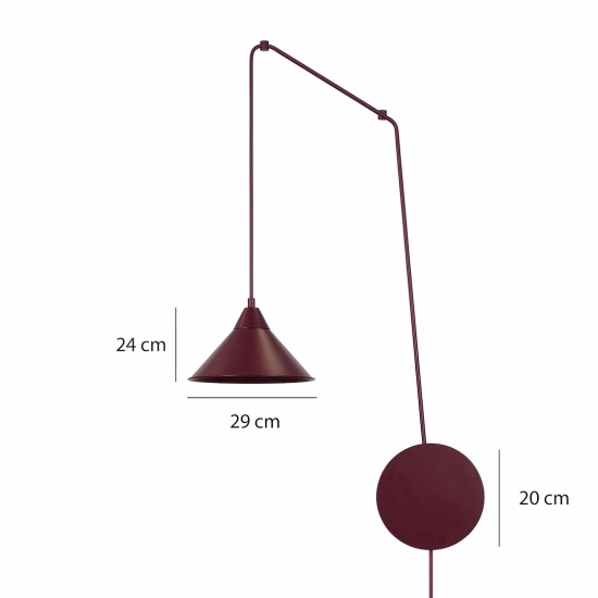 Lampa wisząca ABRAMO 1 BURGUNDY 1787/1 EMIBIG - zdjęcie dodatkowe 4