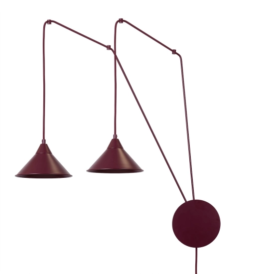 Lampa wisząca ABRAMO 2 BURGUNDY 1787/2 EMIBIG - zdjęcie produktu