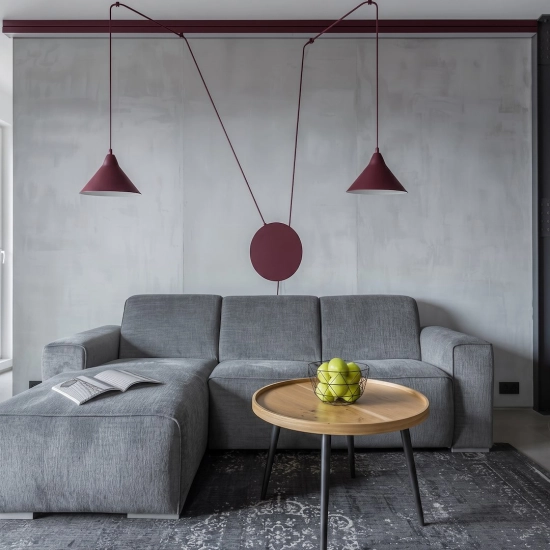 Lampa wisząca ABRAMO 2 BURGUNDY 1787/2 EMIBIG - zdjęcie dodatkowe 2