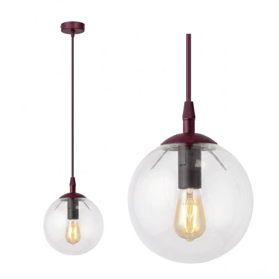 Lampa wisząca COSMO 1 BURGUNDY TRANSPARENT 1788/1 EMIBIG - zdjęcie produktu