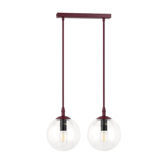 Lampa wisząca COSMO 2 BURGUNDY TRANSPARENT 1788/2 EMIBIG - zdjęcie produktu