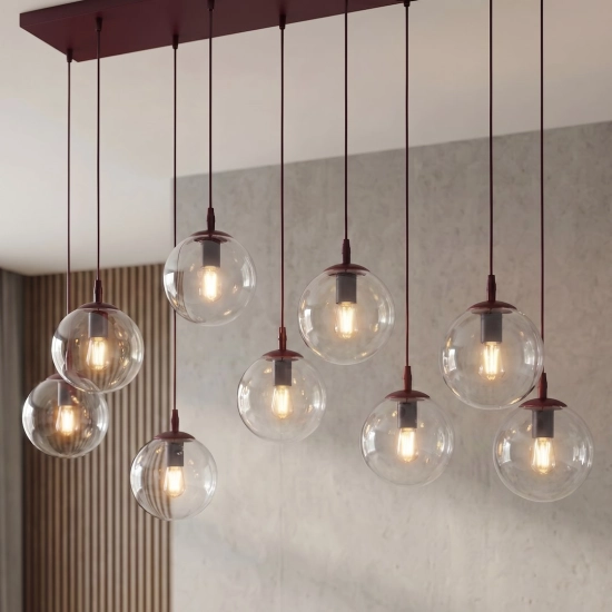 Lampa wisząca COSMO 9 BURGUNDY TRANSPARENT 1788/9 EMIBIG - zdjęcie dodatkowe 3