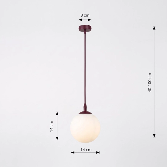 Lampa wisząca COSMO 1 BURGUNDY OPAL 1789/1 EMIBIG - zdjęcie dodatkowe 5