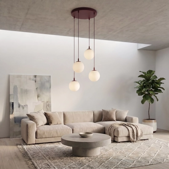 Lampa wisząca COSMO 4PREM BURGUNDY OPAL 1789/4PREM EMIBIG - zdjęcie dodatkowe 3