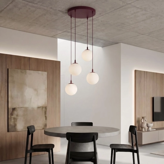 Lampa wisząca COSMO 4PREM BURGUNDY OPAL 1789/4PREM EMIBIG - zdjęcie dodatkowe 4