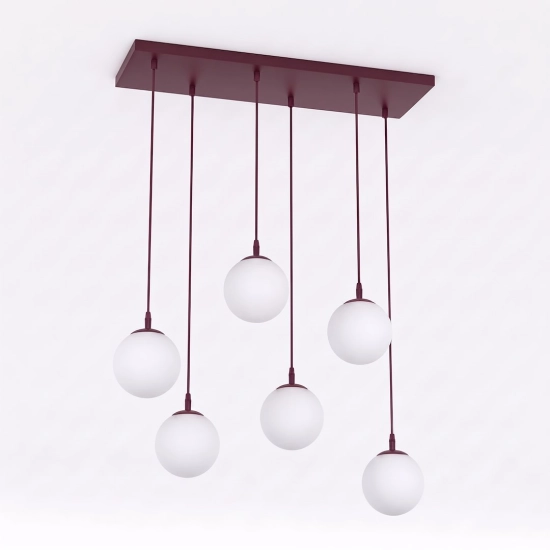Lampa wisząca COSMO 6 BURGUNDY OPAL 1789/6 EMIBIG - zdjęcie produktu