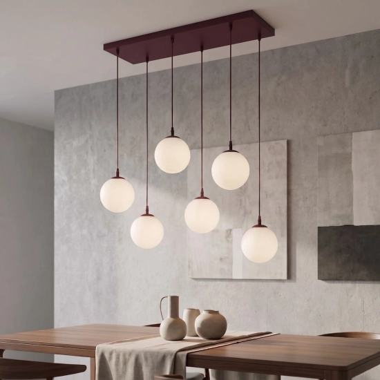 Lampa wisząca COSMO 6 BURGUNDY OPAL 1789/6 EMIBIG - zdjęcie dodatkowe 2