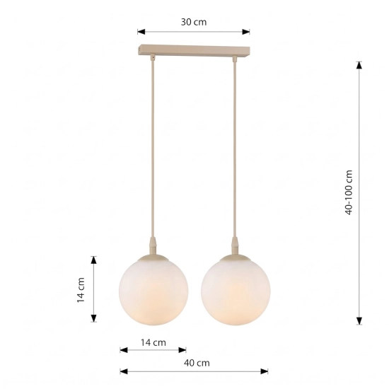 Lampa wisząca COSMO 2 MOKKA OPAL 1790/2 EMIBIG - zdjęcie dodatkowe 2