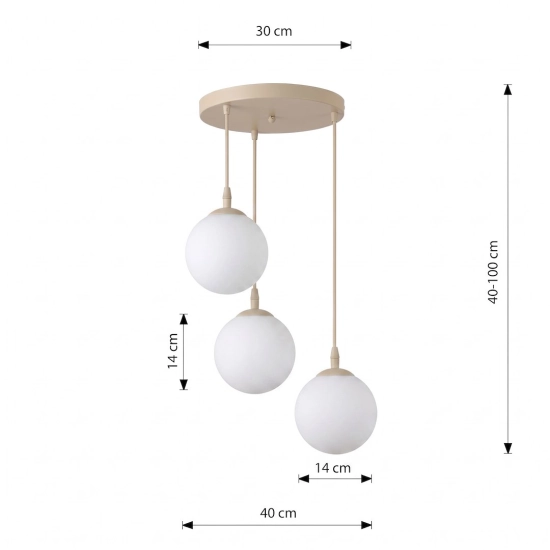 Lampa wisząca COSMO 3PREM MOKKA OPAL 1790/3PREM EMIBIG - zdjęcie dodatkowe 3