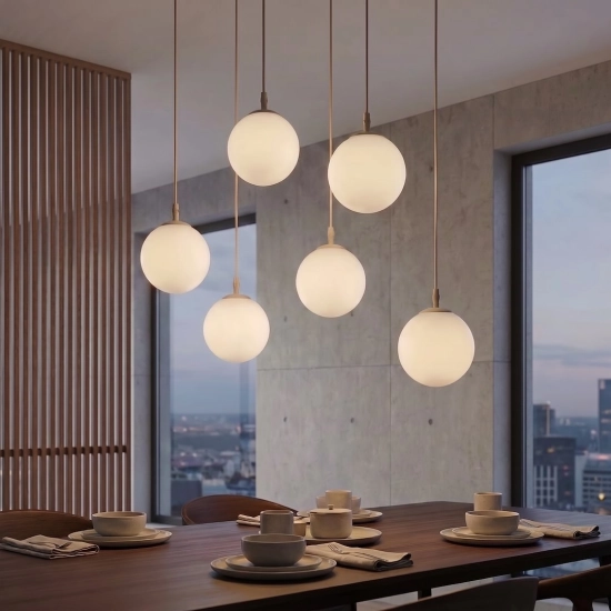 Lampa wisząca COSMO 6 MOKKA OPAL 1790/6 EMIBIG - zdjęcie dodatkowe 1