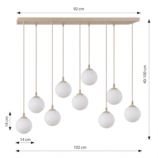 Lampa wisząca COSMO 9 MOKKA OPAL 1790/9 EMIBIG - zdjęcie dodatkowe 4