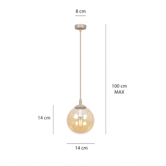 Lampa wisząca COSMO 1 MOKKA AMBER 1791/1 EMIBIG - zdjęcie dodatkowe 5