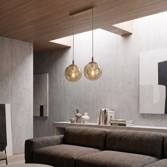Lampa wisząca COSMO 2 MOKKA AMBER 1791/2 EMIBIG - zdjęcie dodatkowe 1