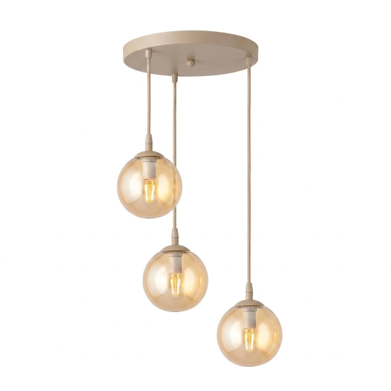 Lampa wisząca COSMO 3PREM MOKKA AMBER 1791/3PREM EMIBIG - zdjęcie produktu
