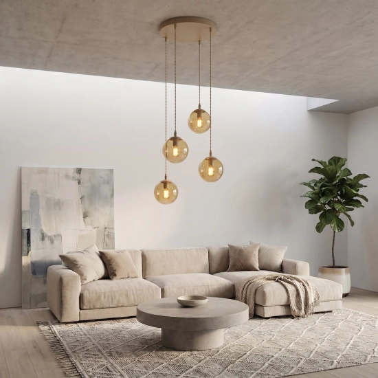 Lampa wisząca COSMO 4PREM MOKKA AMBER 1791/4PREM EMIBIG - zdjęcie dodatkowe 2