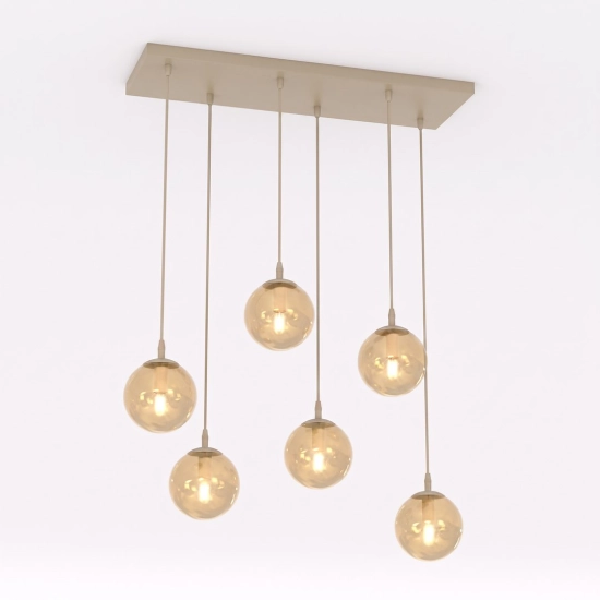 Lampa wisząca COSMO 6 MOKKA AMBER 1791/6 EMIBIG - zdjęcie produktu