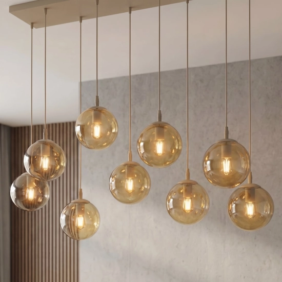 Lampa wisząca COSMO 9 MOKKA AMBER 1791/9 EMIBIG - zdjęcie dodatkowe 3