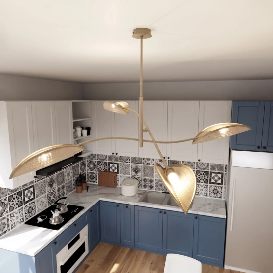 Lampa sufitowa LOTUS 4 MOKKA/RATTAN 1792/4 EMIBIG - zdjęcie dodatkowe 2