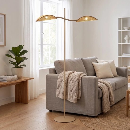 Lampa podłogowa LOTUS LP2 MOKKA/RATTAN 1792/LP2 EMIBIG - zdjęcie dodatkowe 1