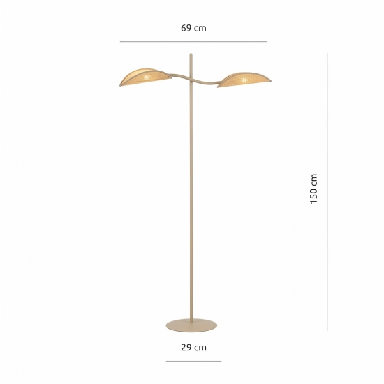 Lampa podłogowa LOTUS LP2 MOKKA/RATTAN 1792/LP2 EMIBIG - zdjęcie dodatkowe 3