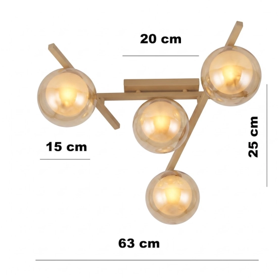 Lampa sufitowa SMART 4 MOKKA AMBER 1794/4 EMIBIG - zdjęcie dodatkowe 4