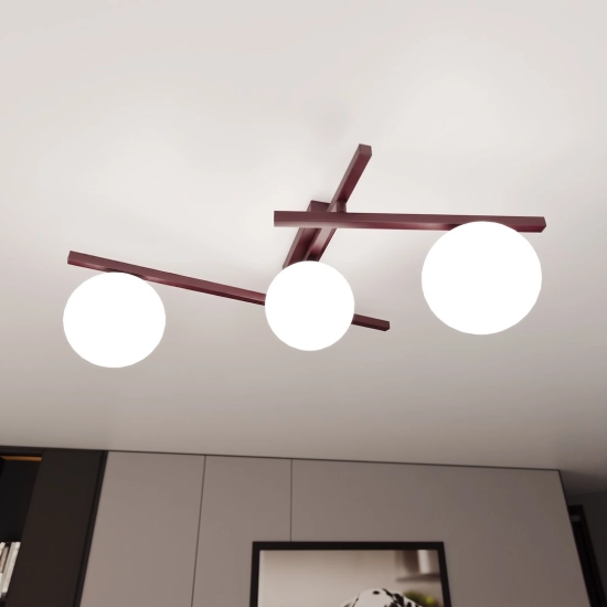Lampa sufitowa SMART 3 BURGUNDY OPAL 1795/3 EMIBIG - zdjęcie dodatkowe 1