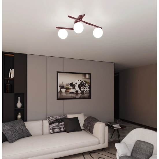 Lampa sufitowa SMART 3 BURGUNDY OPAL 1795/3 EMIBIG - zdjęcie dodatkowe 2