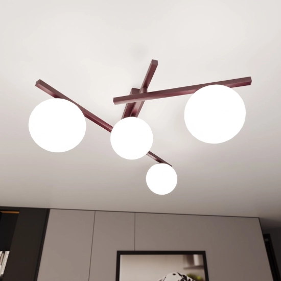 Lampa sufitowa SMART 4 BURGUNDY OPAL 1795/4 EMIBIG - zdjęcie dodatkowe 1