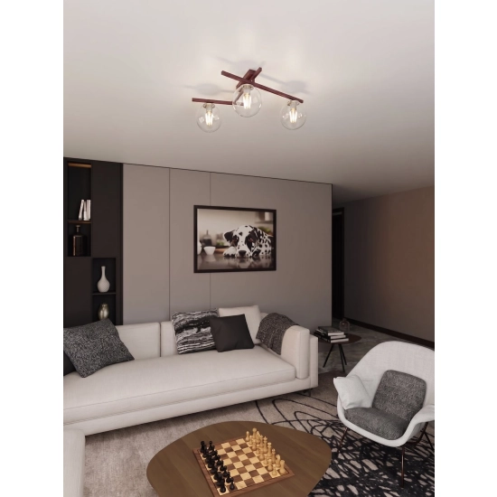 Lampa sufitowa SMART 3 BURGUNDY TRANSPARENT 1796/3 EMIBIG - zdjęcie dodatkowe 2