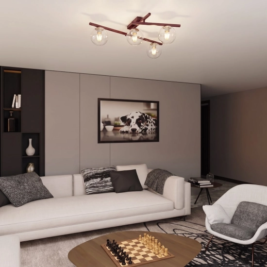 Lampa sufitowa SMART 4 BURGUNDY TRANSPARENT 1796/4 EMIBIG - zdjęcie dodatkowe 1