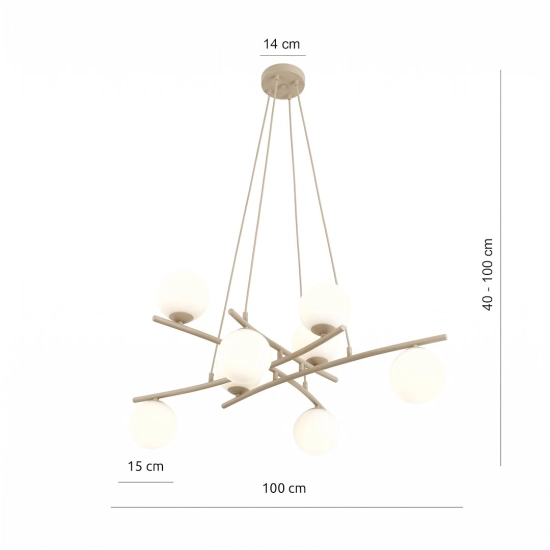 Lampa wisząca ESSA 8 MOKKA OPAL 1797/8 EMIBIG - zdjęcie dodatkowe 5