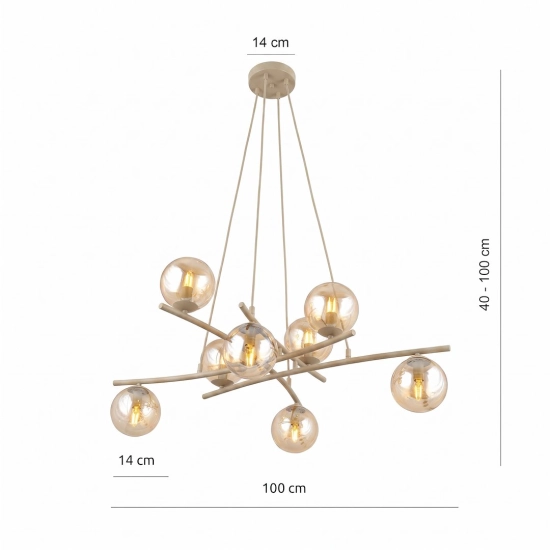 Lampa wisząca ESSA 8 MOKKA AMBER 1798/8 EMIBIG - zdjęcie dodatkowe 5