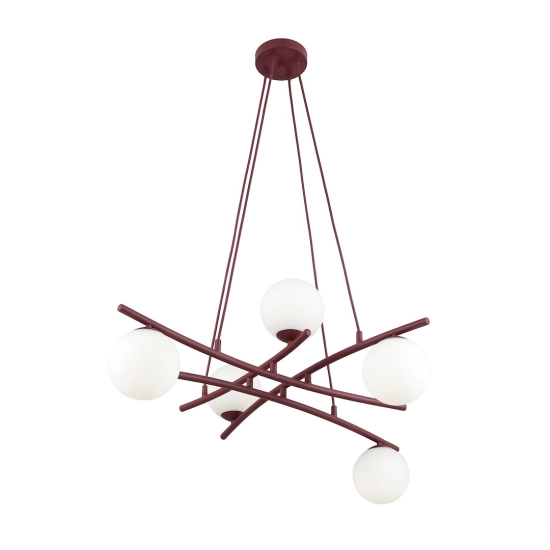 Lampa wisząca ESSA 5 BURGUNDY OPAL 1799/5 EMIBIG - zdjęcie produktu
