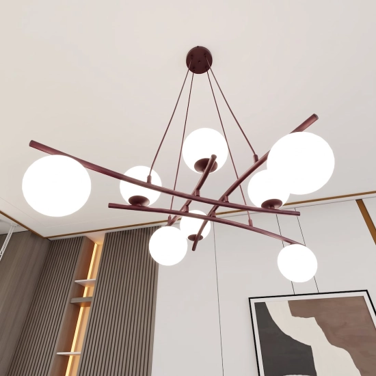 Lampa wisząca ESSA 8 BURGUNDY OPAL 1799/8 EMIBIG - zdjęcie dodatkowe 2