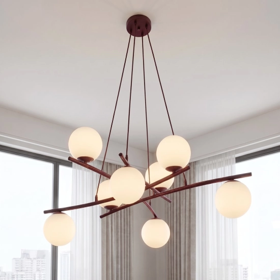 Lampa wisząca ESSA 8 BURGUNDY OPAL 1799/8 EMIBIG - zdjęcie dodatkowe 3