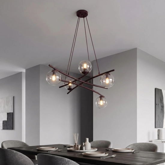 Lampa wisząca ESSA 5 BURGUNDY TRANSPARENT 1800/5 EMIBIG - zdjęcie dodatkowe 1
