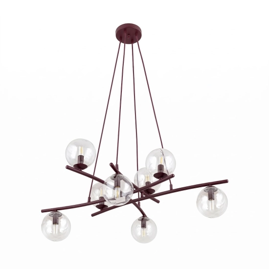 Lampa wisząca ESSA 8 BURGUNDY TRANSPARENT 1800/8 EMIBIG - zdjęcie produktu
