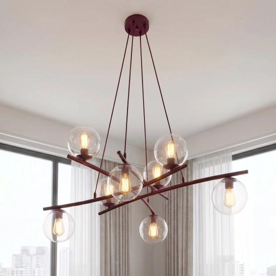 Lampa wisząca ESSA 8 BURGUNDY TRANSPARENT 1800/8 EMIBIG - zdjęcie dodatkowe 1