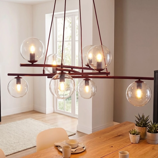 Lampa wisząca ESSA 8 BURGUNDY TRANSPARENT 1800/8 EMIBIG - zdjęcie dodatkowe 2