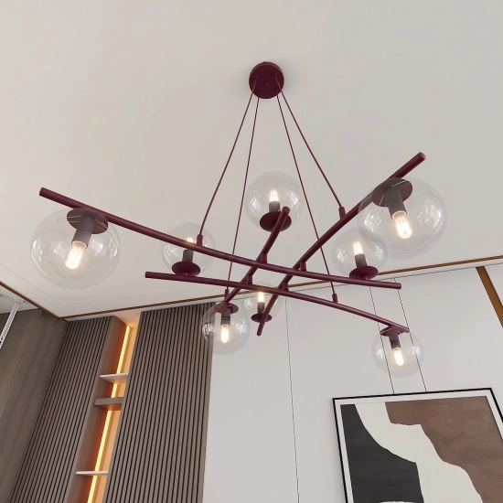 Lampa wisząca ESSA 8 BURGUNDY TRANSPARENT 1800/8 EMIBIG - zdjęcie dodatkowe 3
